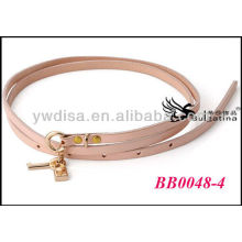 Pink Fashion Ladies Narrow Leather Belts With Cowhide Wholesale Size 0.7cmW*87.5cmL BB0048-4